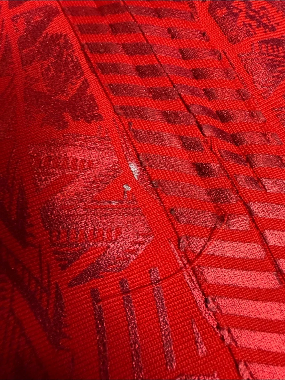 Red Geo-Pattern Bodycon Skirt - Picture 7 of 7
